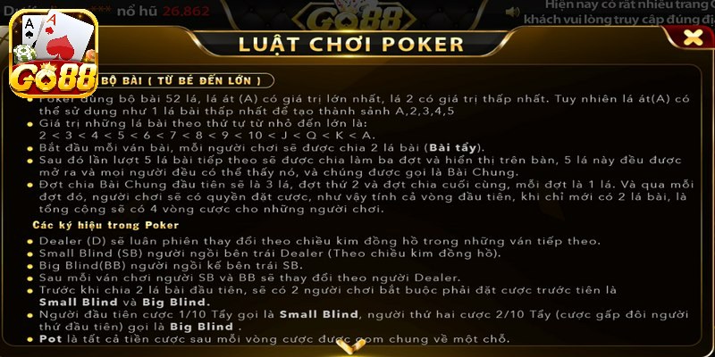 Lu?t poker quy ??nh m?i ván s? có t?i ?a 5 thành viên tham gia và 3 ng??i t?i thi?u